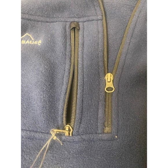 Eddie Bauer Travelers Quarter Zip Fleece Jacket Men SZ LRG**NWT - Picture 2 of 5